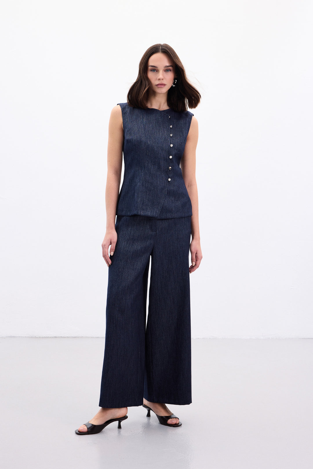 Sateen Pantalon Livia - Bleu marine