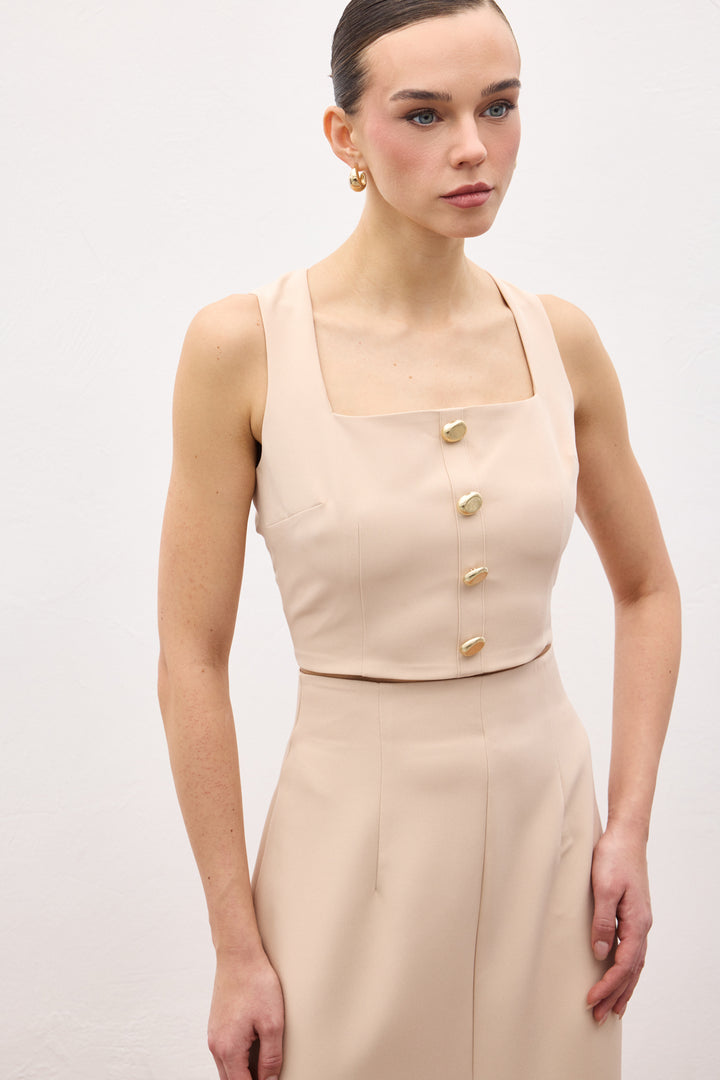 Sateen Lucy Crop - Beige