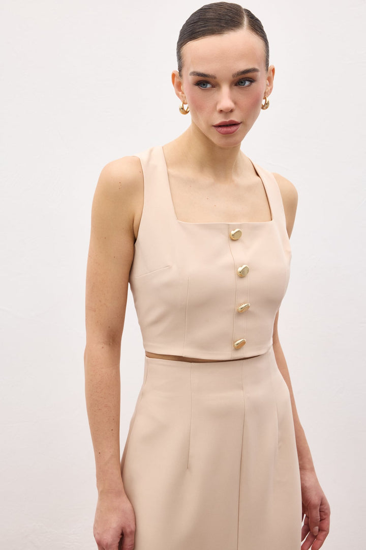 Sateen Lucy Crop - Beige