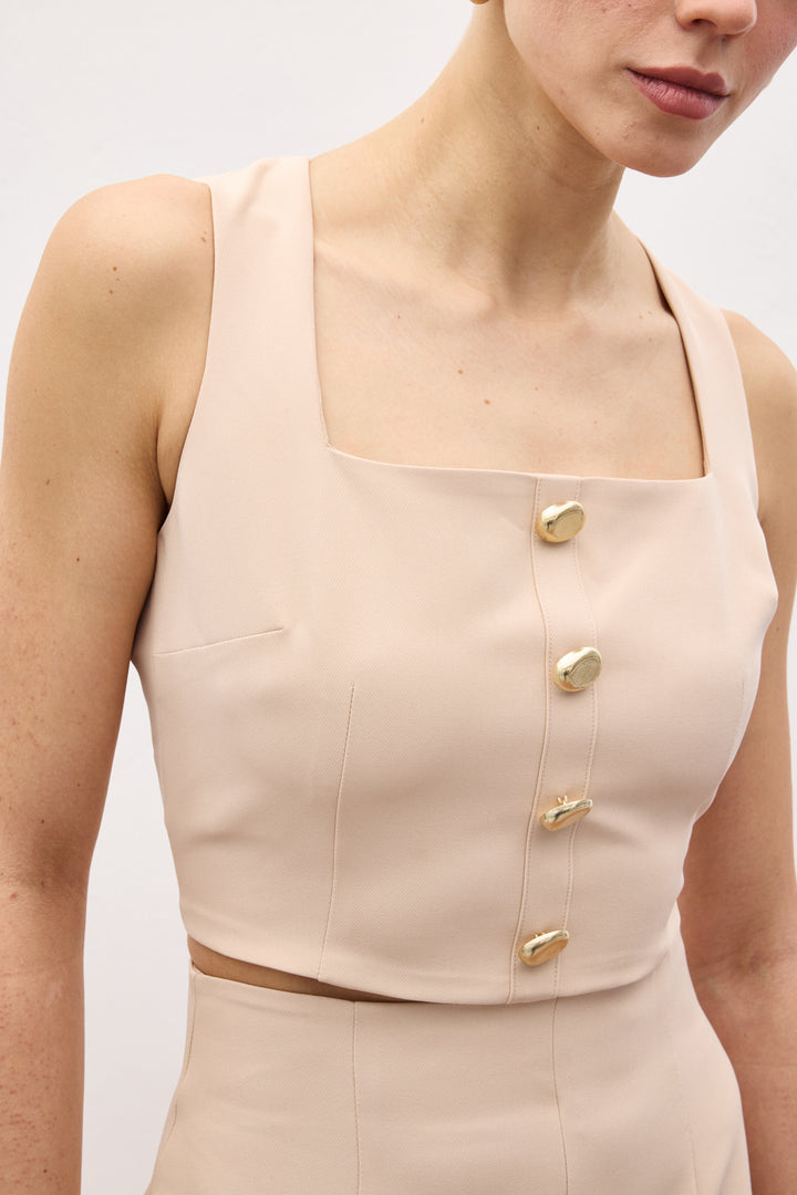 Sateen Lucy Crop - Beige