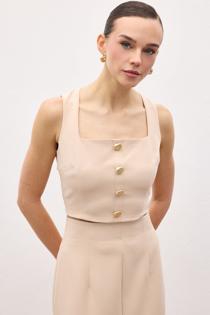 Sateen Lucy Crop - Beige