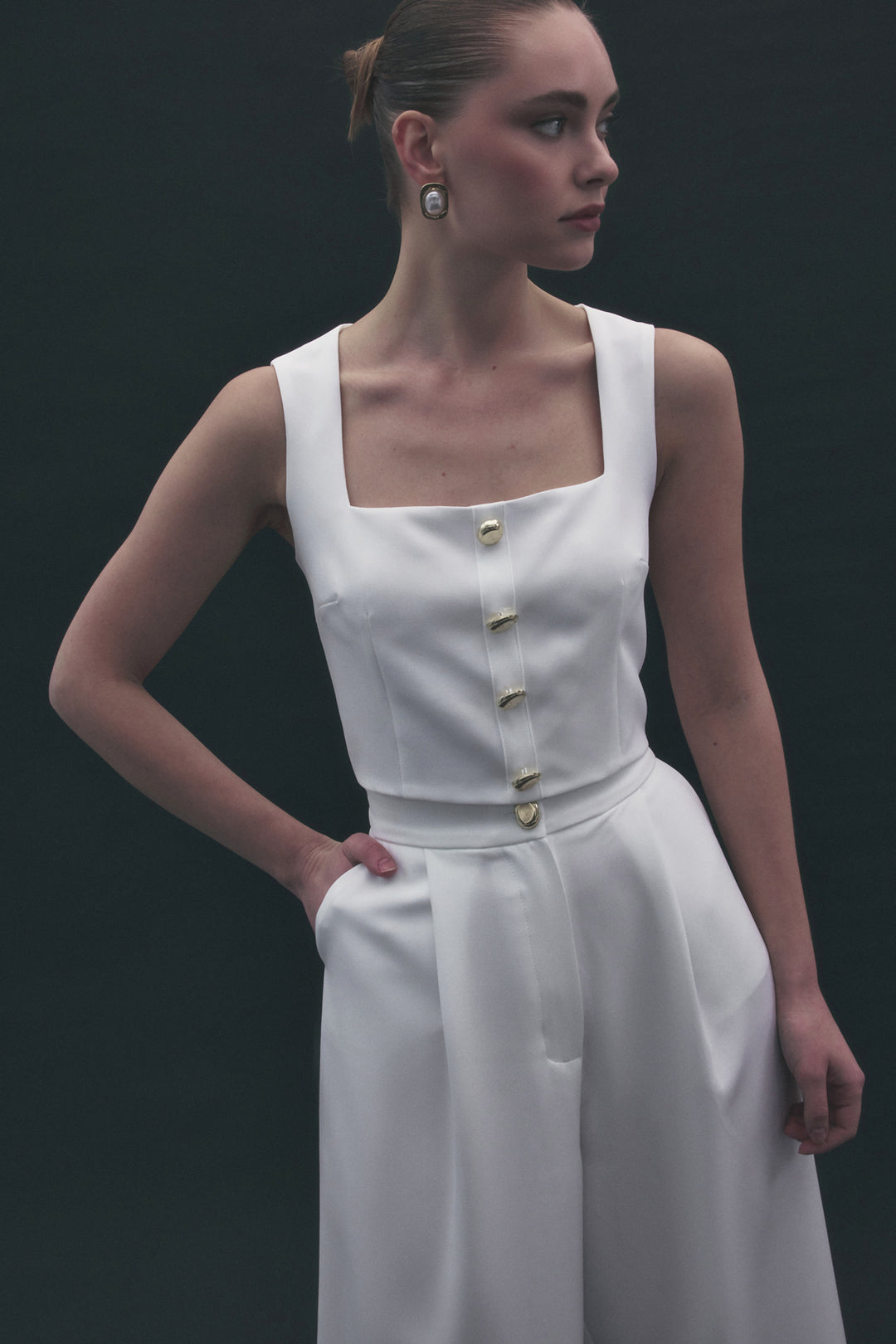Sateen Lucy Crop - Écru