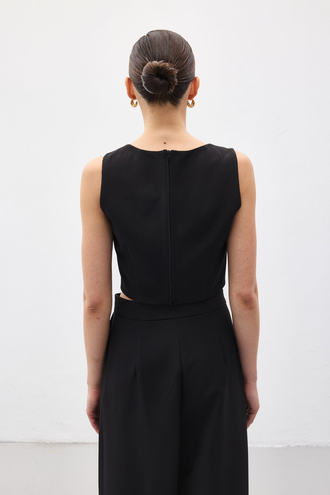 Sateen Lucy Crop - Noir