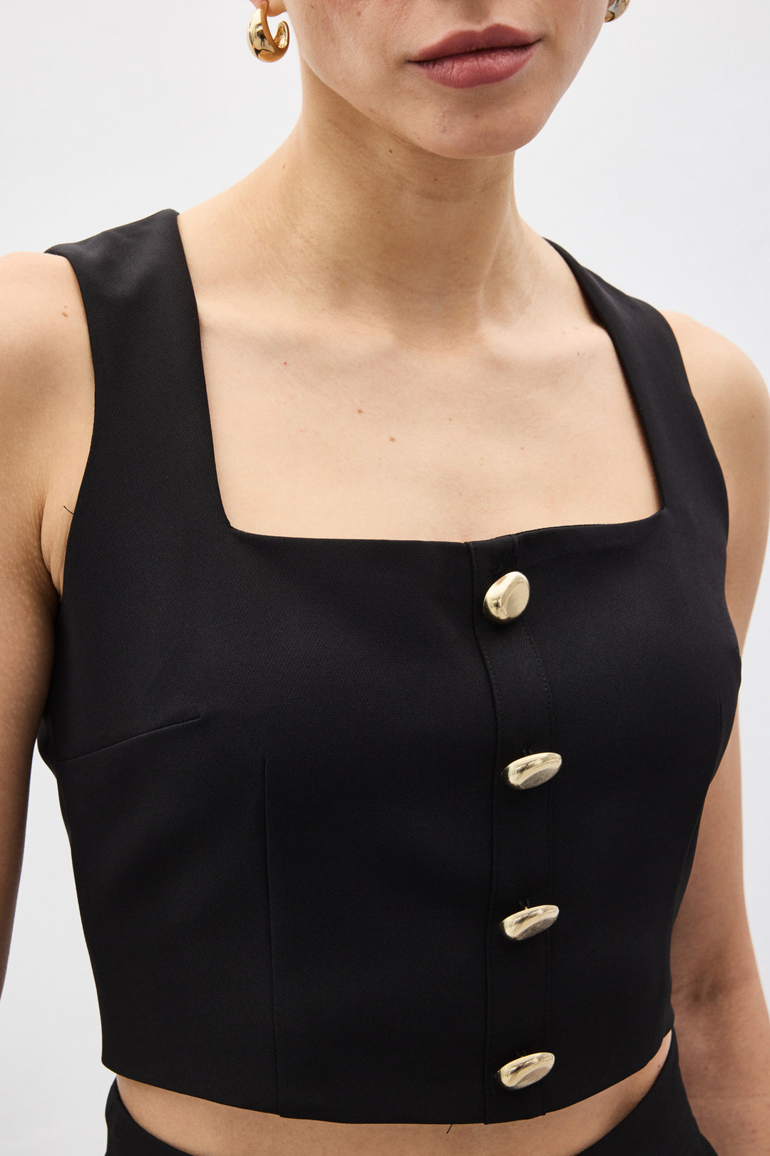 Sateen Lucy Crop - Noir