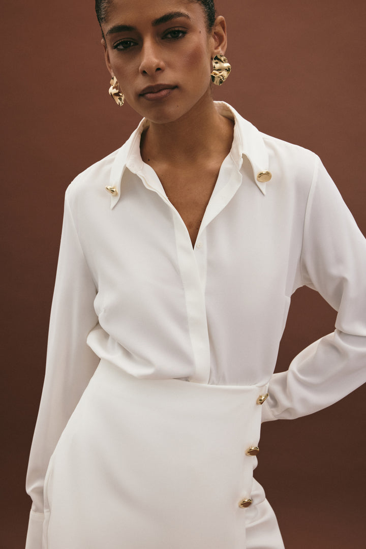 Sateen Lucy Chemise - Écru