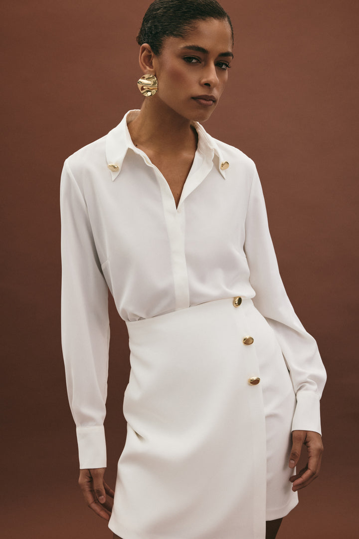 Sateen Lucy Chemise - Écru