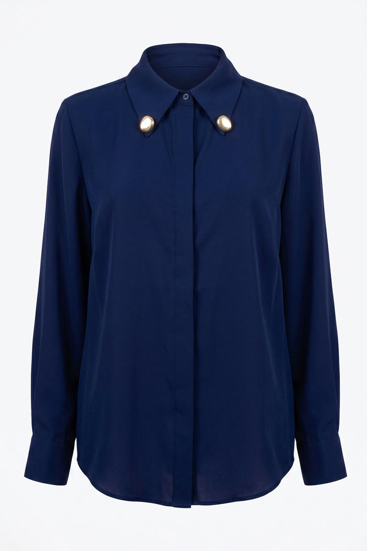 Sateen Chemise Lucy - Bleu marine