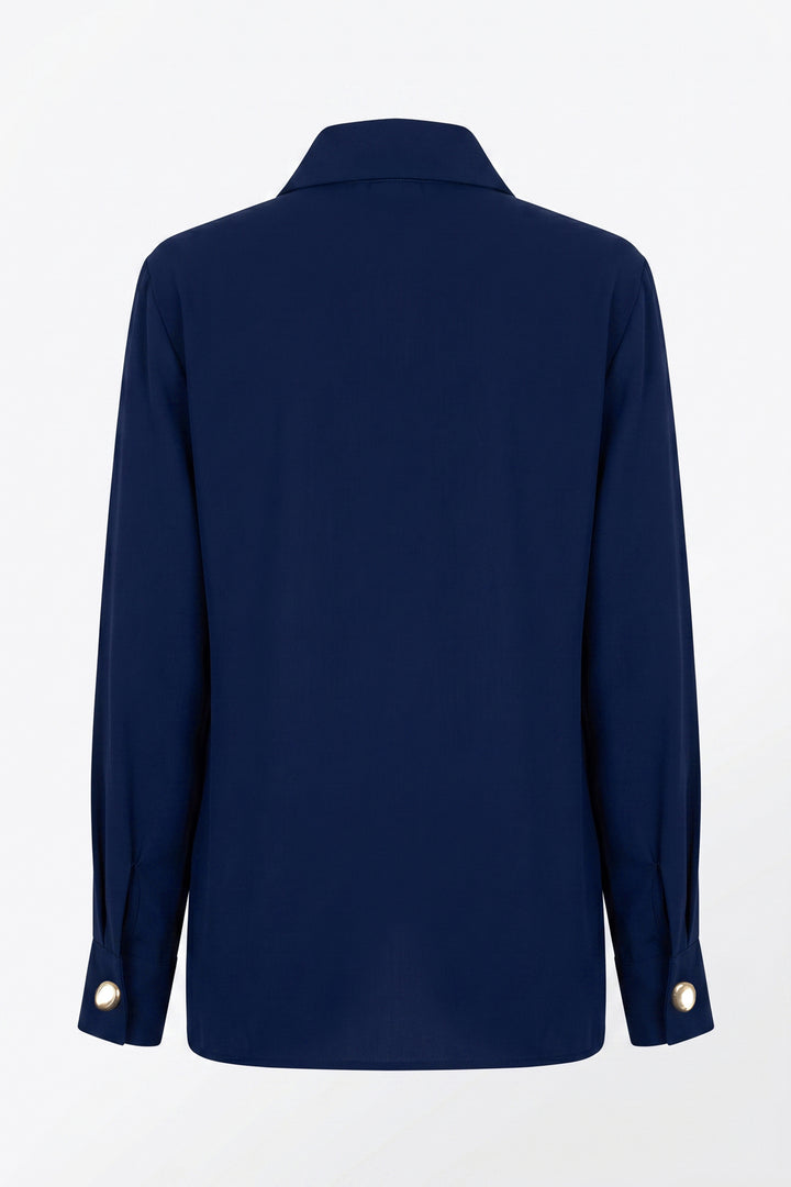 Sateen Chemise Lucy - Bleu marine