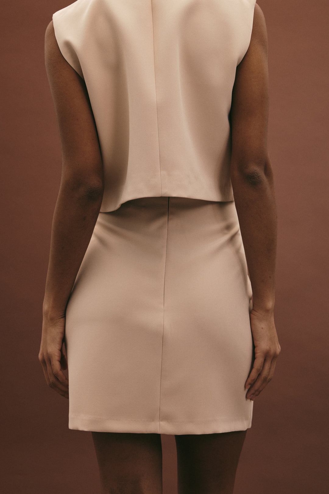 Sateen Lucy Mini Jupe - Beige