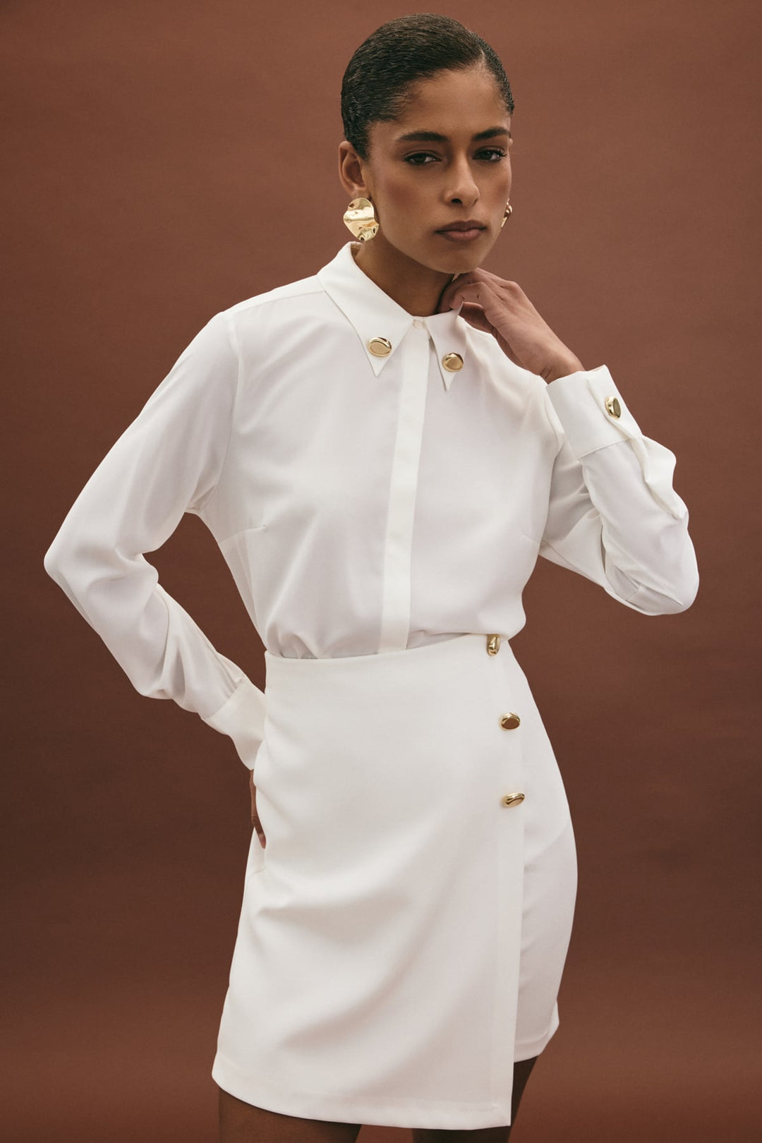 Sateen Lucy Mini Jupe - Écru