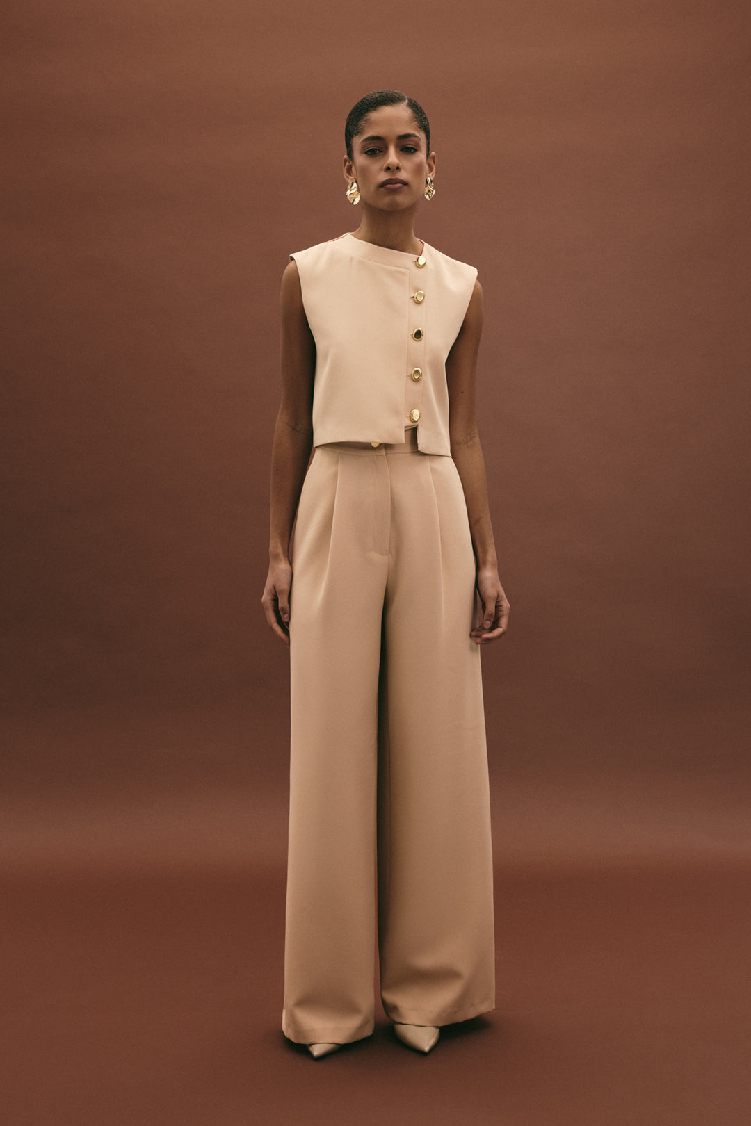 Sateen Lucy Pantalon - Beige
