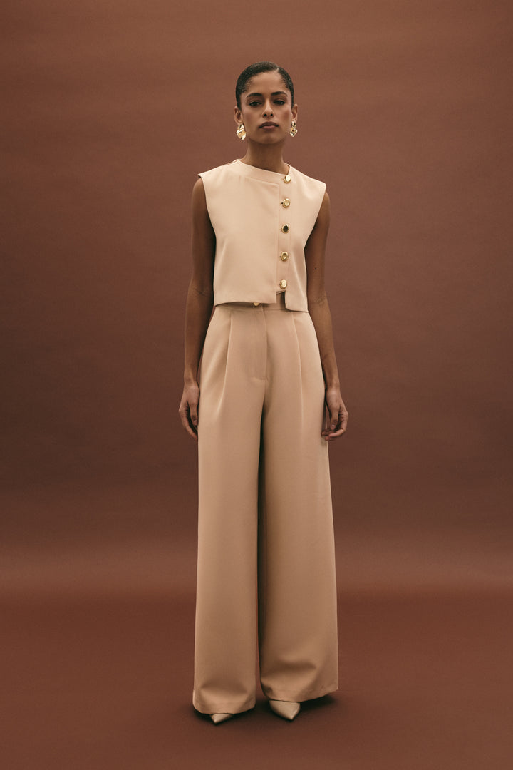 Sateen Lucy Pantalon - Beige