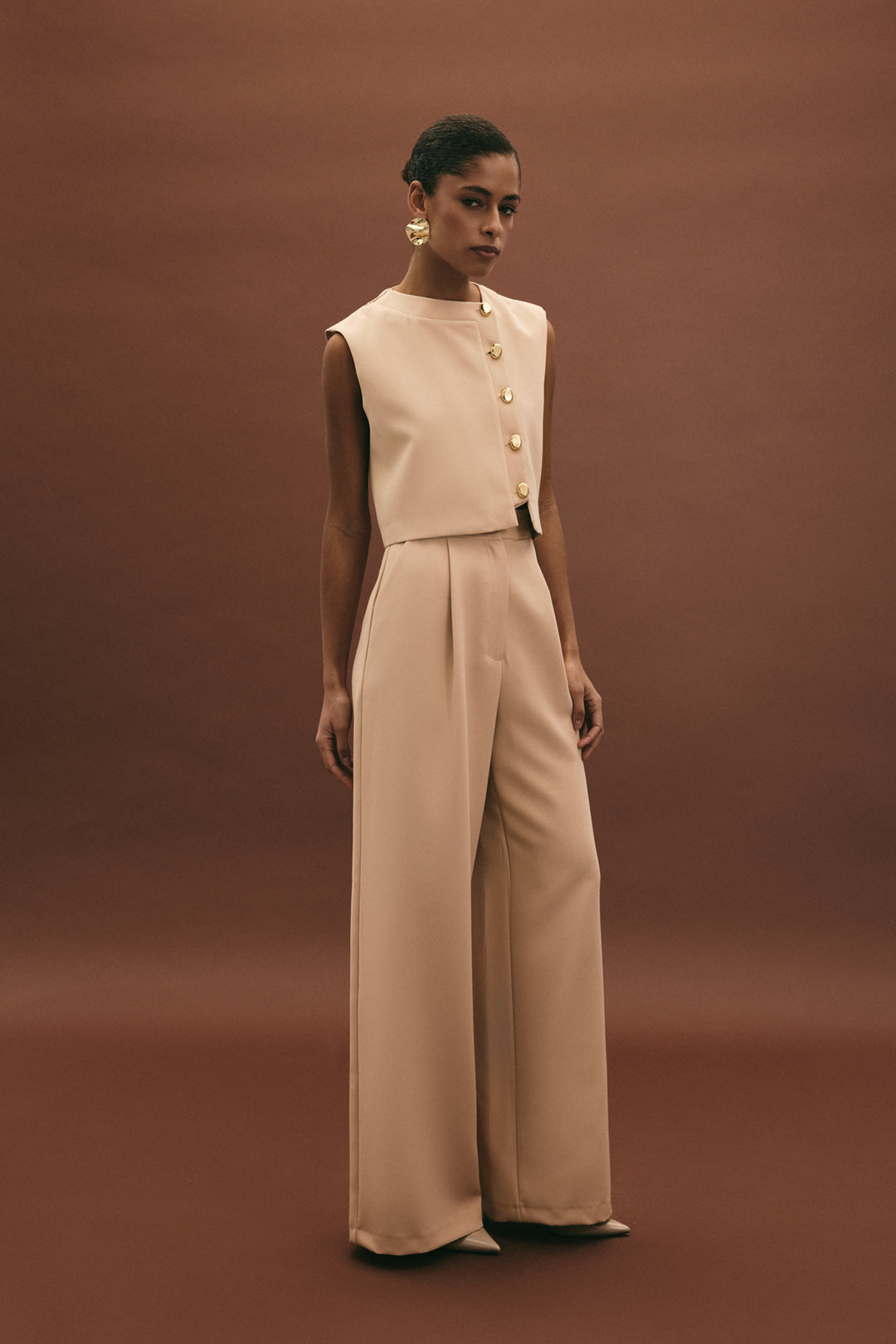 Sateen Lucy Pantalon - Beige