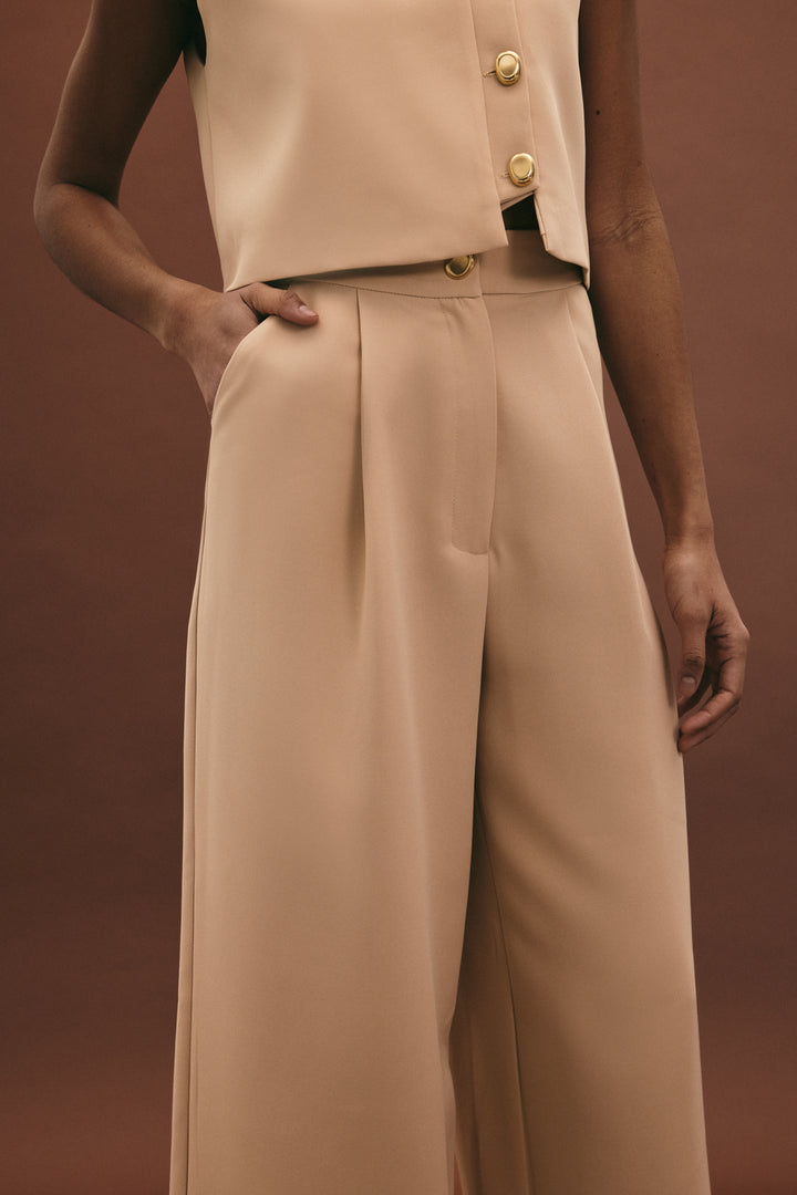 Sateen Lucy Pantalon - Beige
