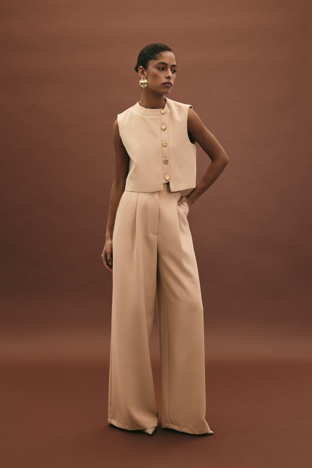 Sateen Lucy Pantalon - Beige
