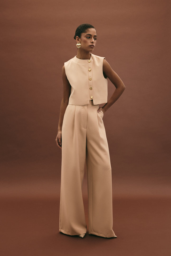 Sateen Lucy Pantalon - Beige
