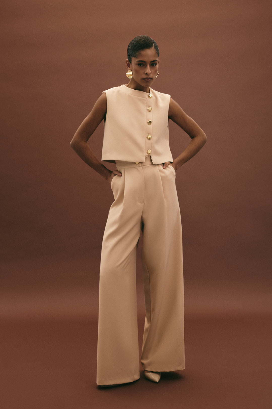 Sateen Lucy Pantalon - Beige
