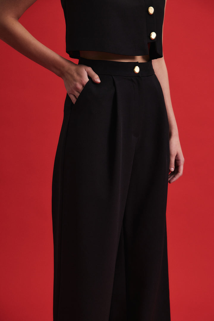 Sateen Lucy Pantalon - Noir