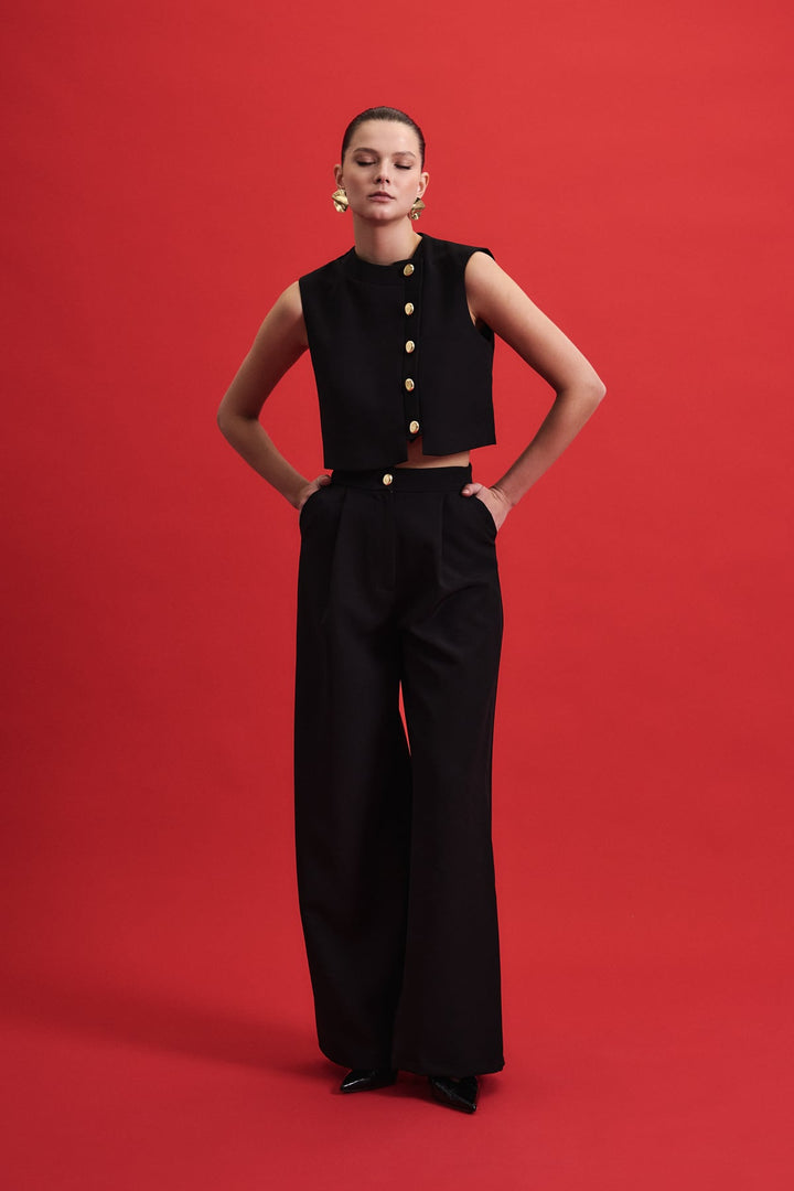 Sateen Lucy Pantalon - Noir