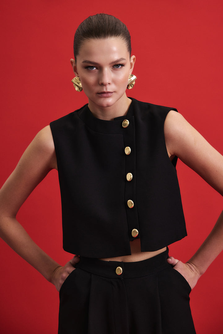 Sateen Lucy Gilet - Noir