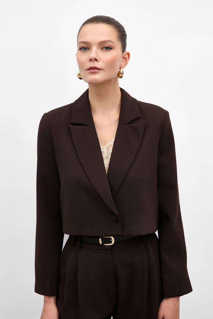 Sateen Veste Courte Luna - Marron