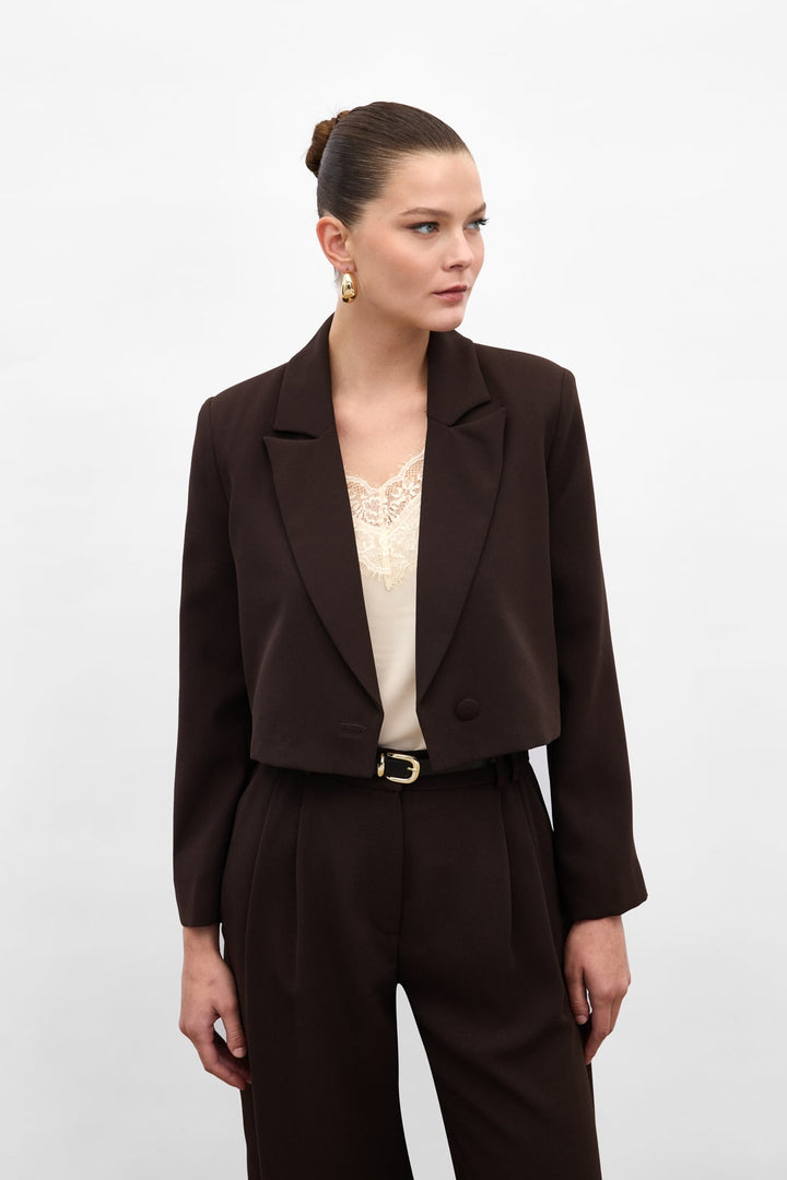 Sateen Veste Courte Luna - Marron