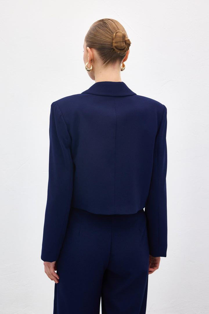Sateen Veste Courte Luna - Bleu marine