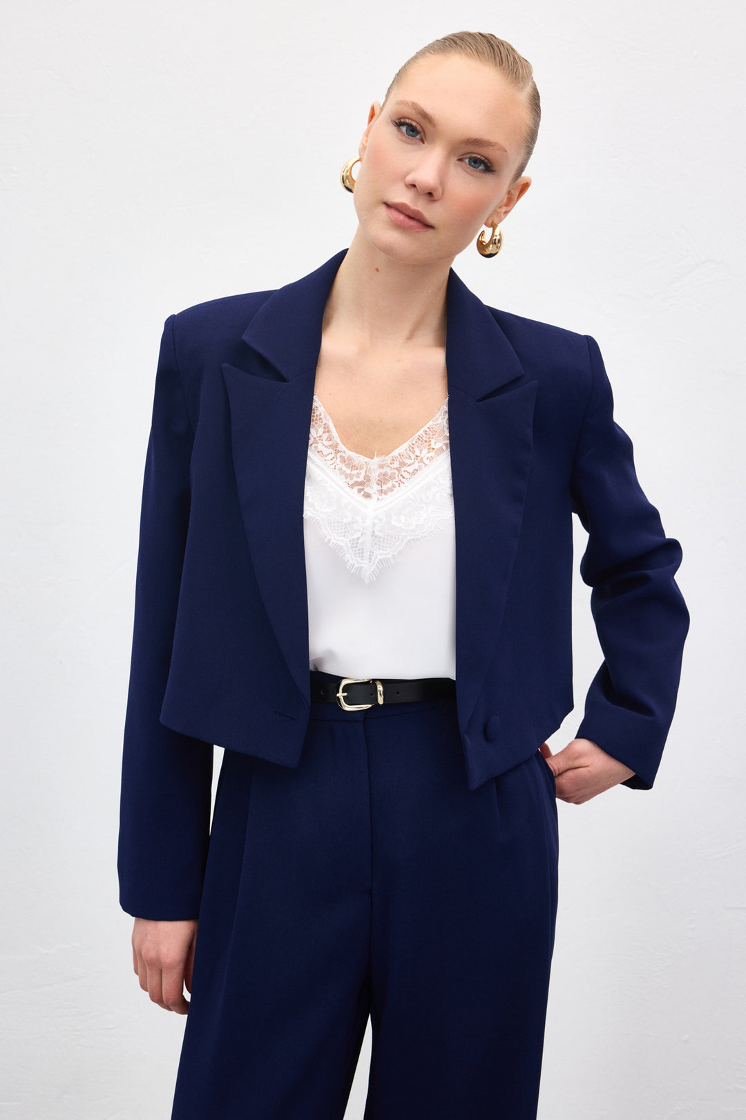 Sateen Veste Courte Luna - Bleu marine