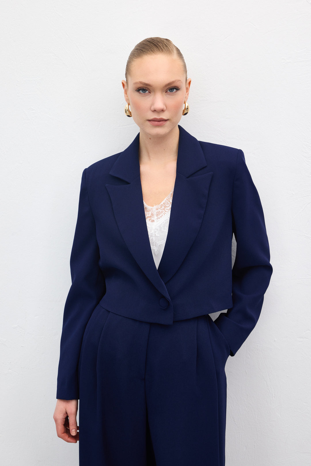 Sateen Veste Courte Luna - Bleu marine