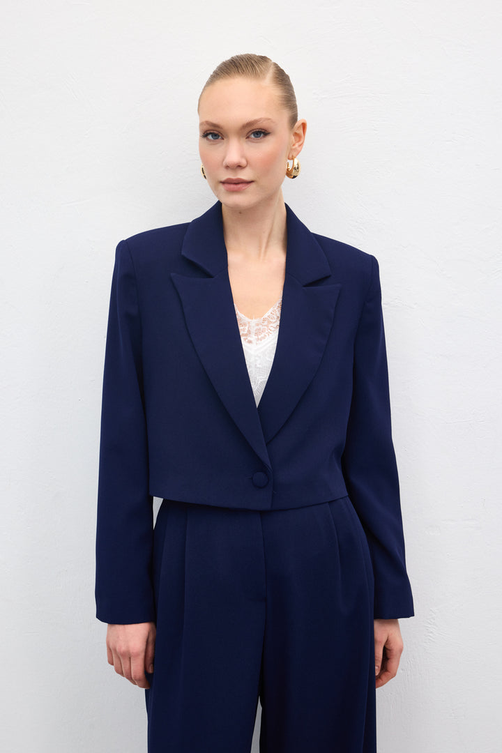Sateen Veste Courte Luna - Bleu marine