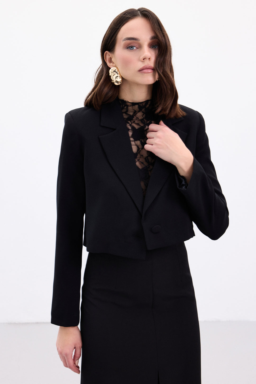 Sateen Veste Courte Luna - Noir