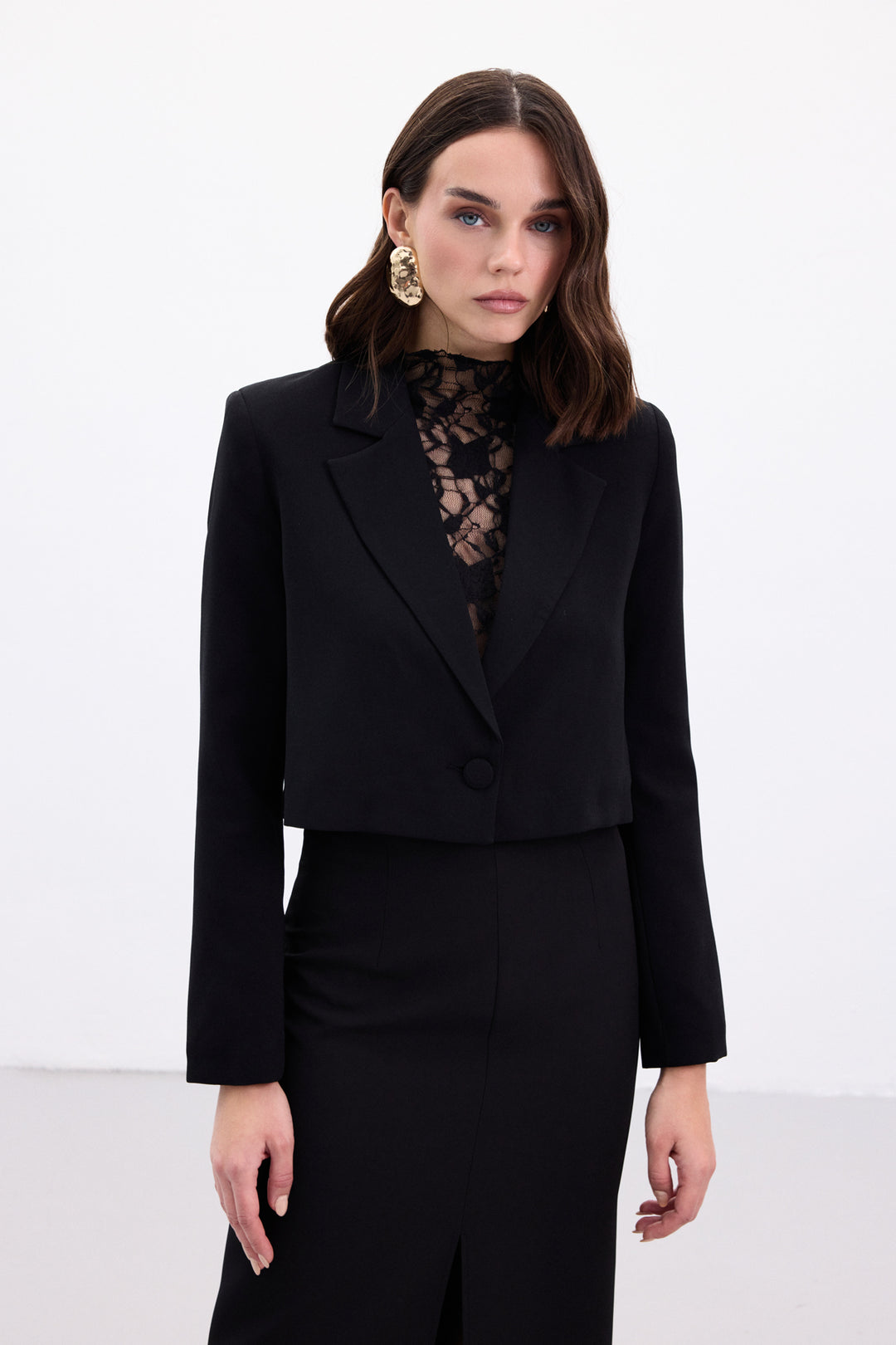 Sateen Veste Courte Luna - Noir