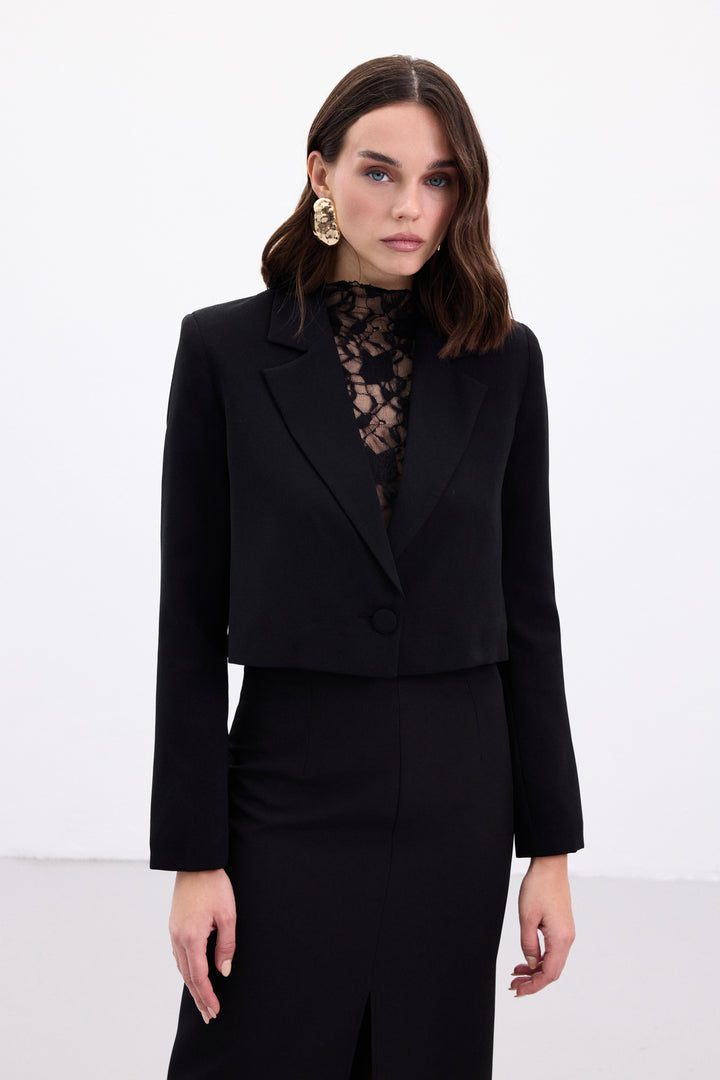 Sateen Veste Courte Luna - Noir