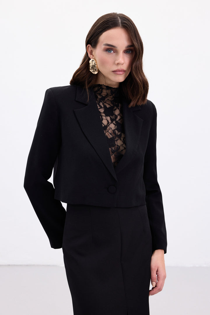 Sateen Veste Courte Luna - Noir