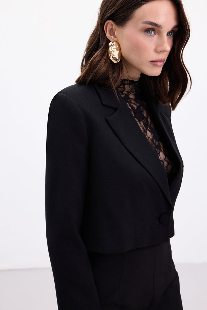 Sateen Veste Courte Luna - Noir