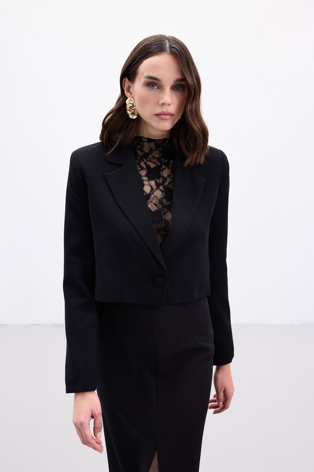 Sateen Veste Courte Luna - Noir