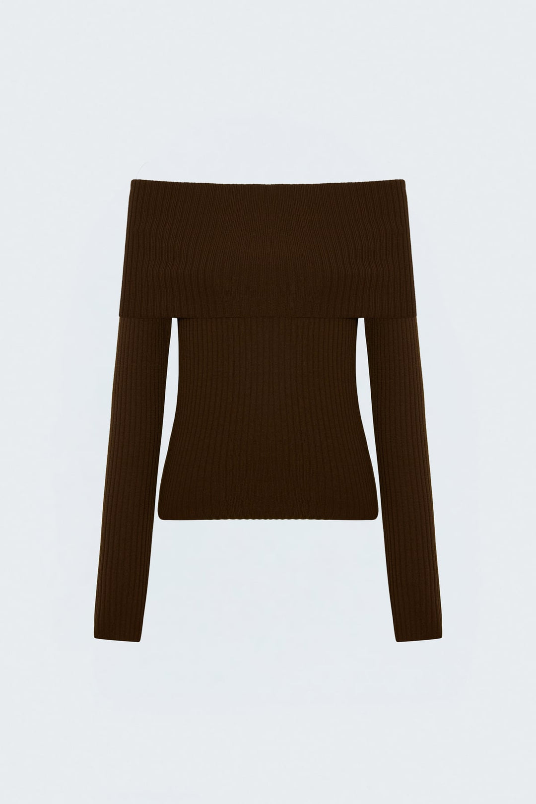 Sateen Tricot Col Madonna - Marron