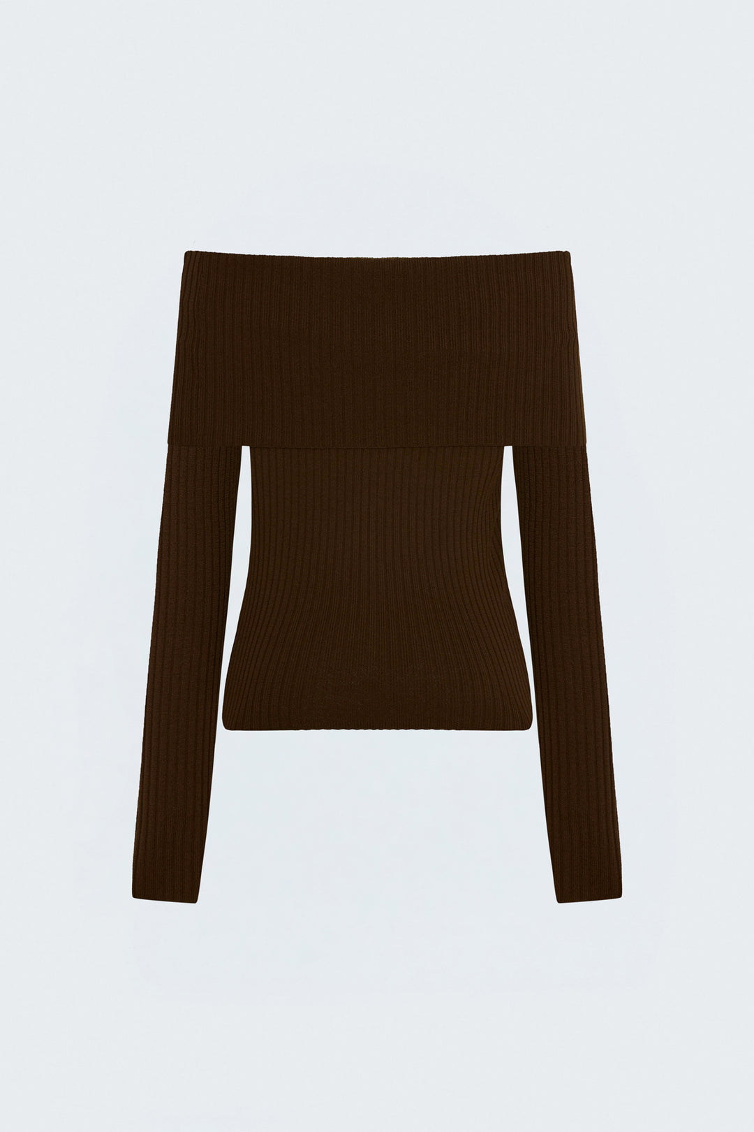 Sateen Tricot Col Madonna - Marron