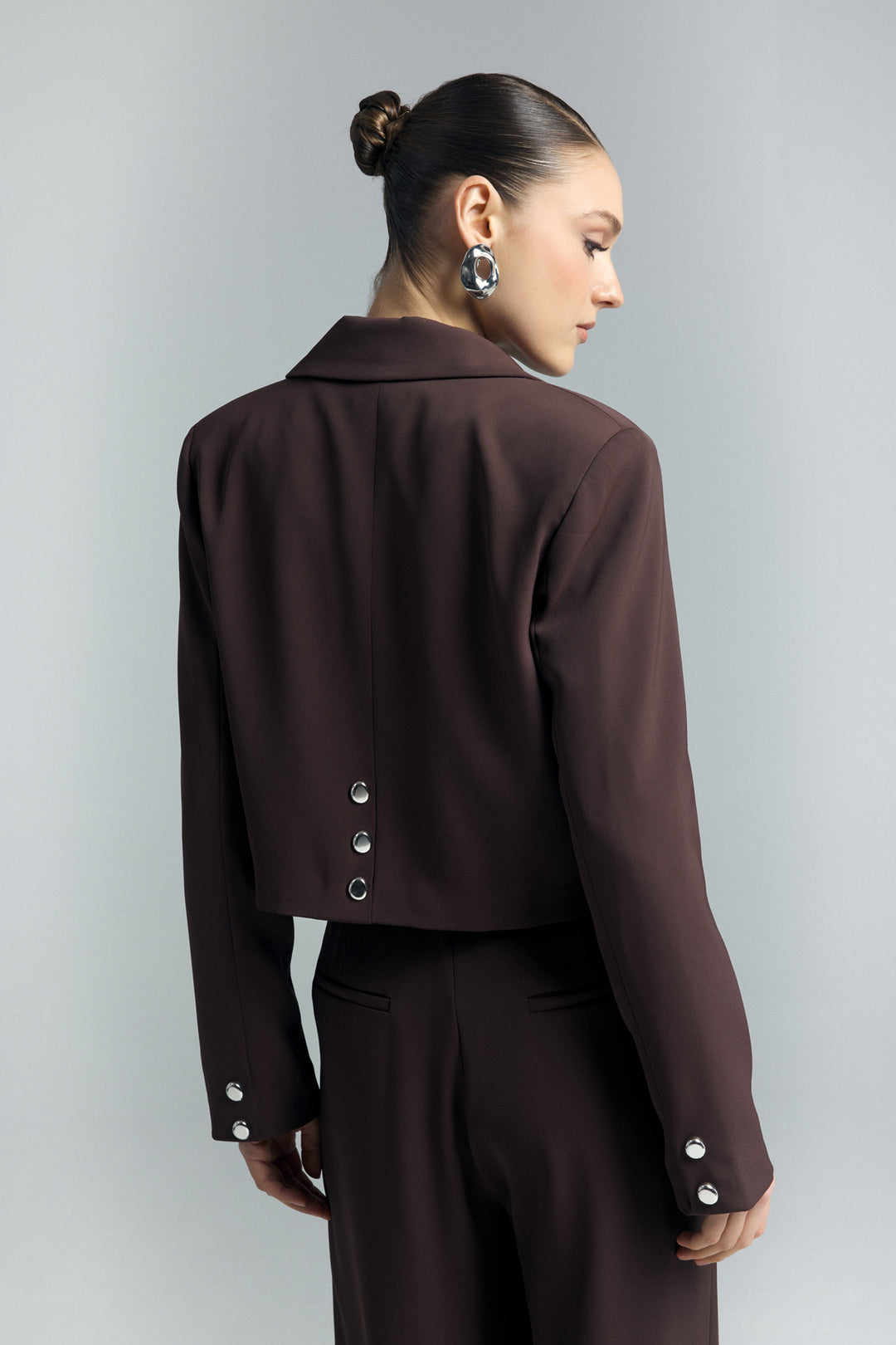 Sateen Mari Veste Courte - Marron