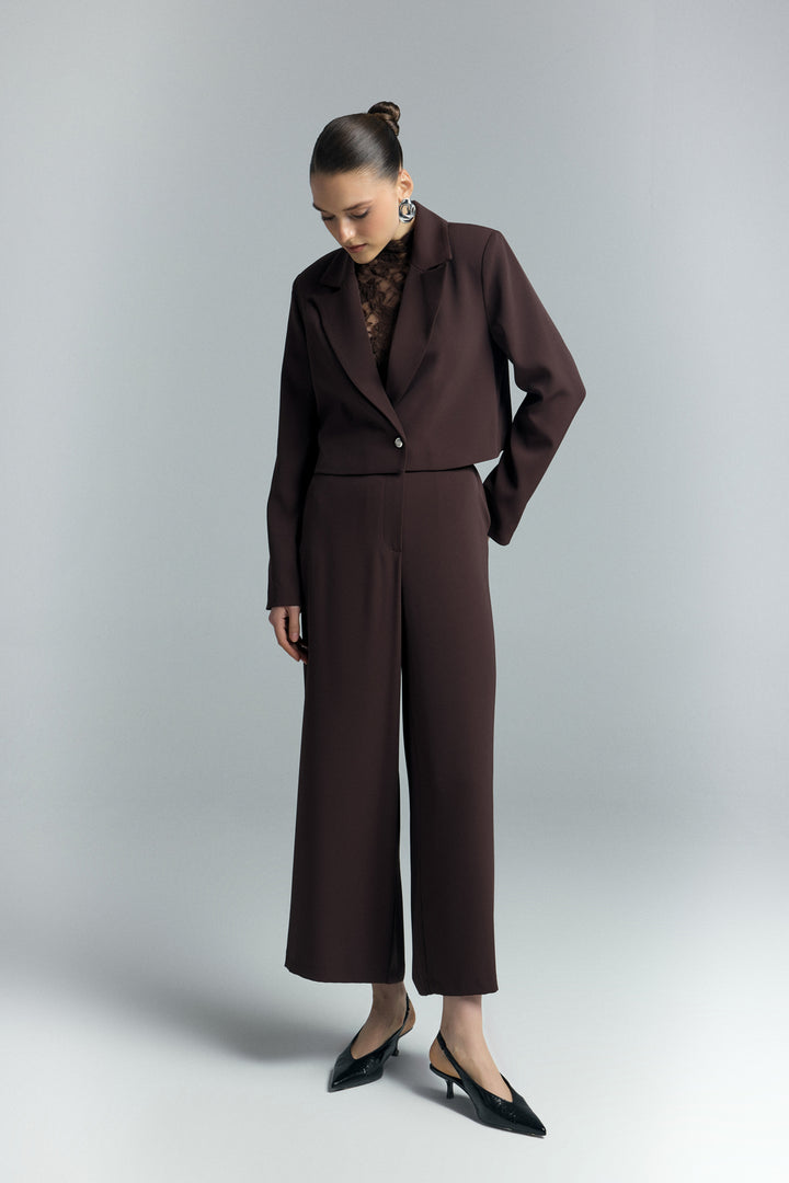 Sateen Pantalon Mari - Marron