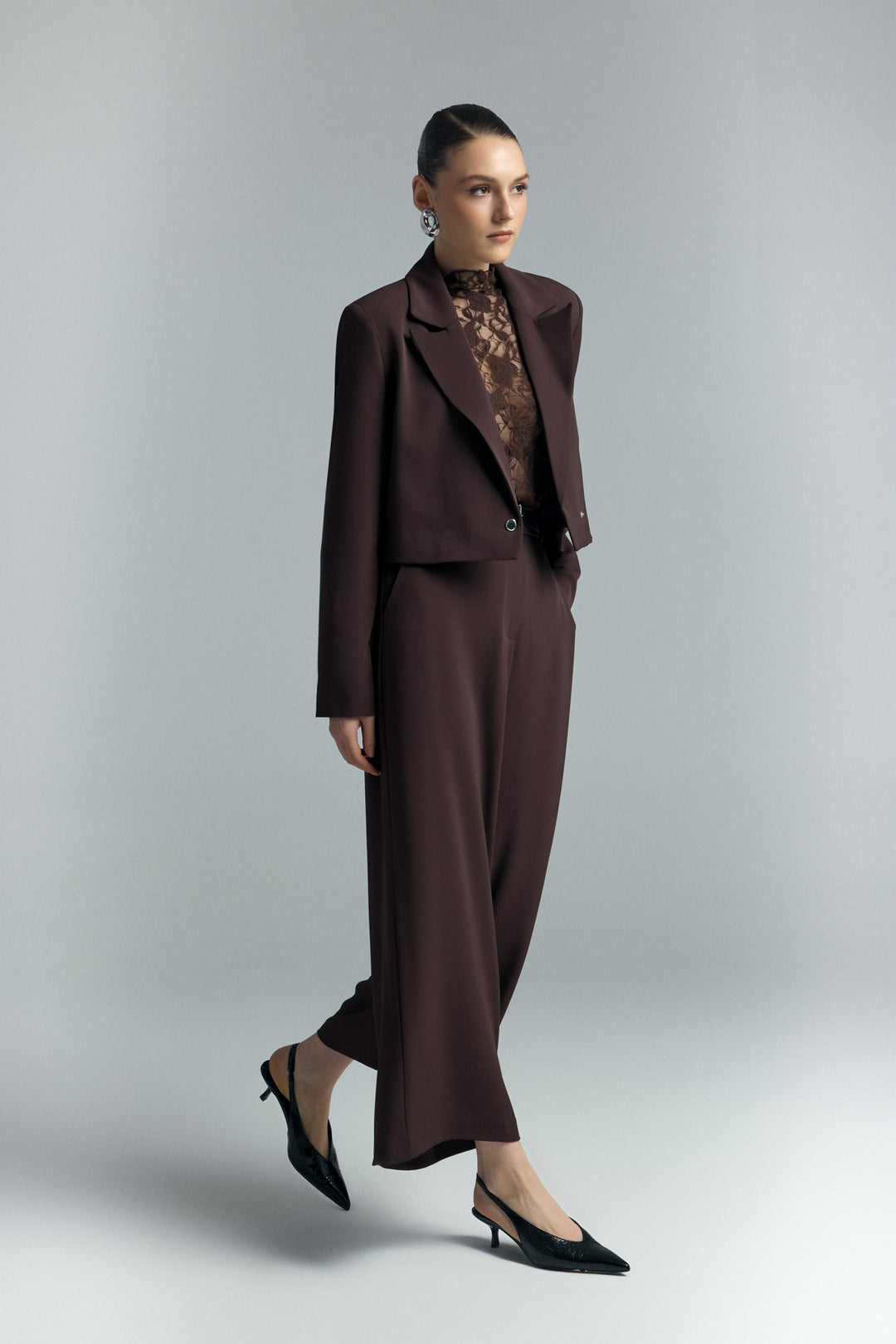 Sateen Pantalon Mari - Marron