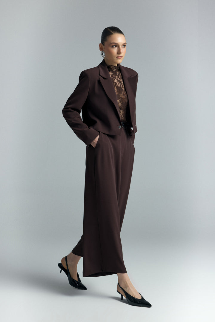 Sateen Pantalon Mari - Marron