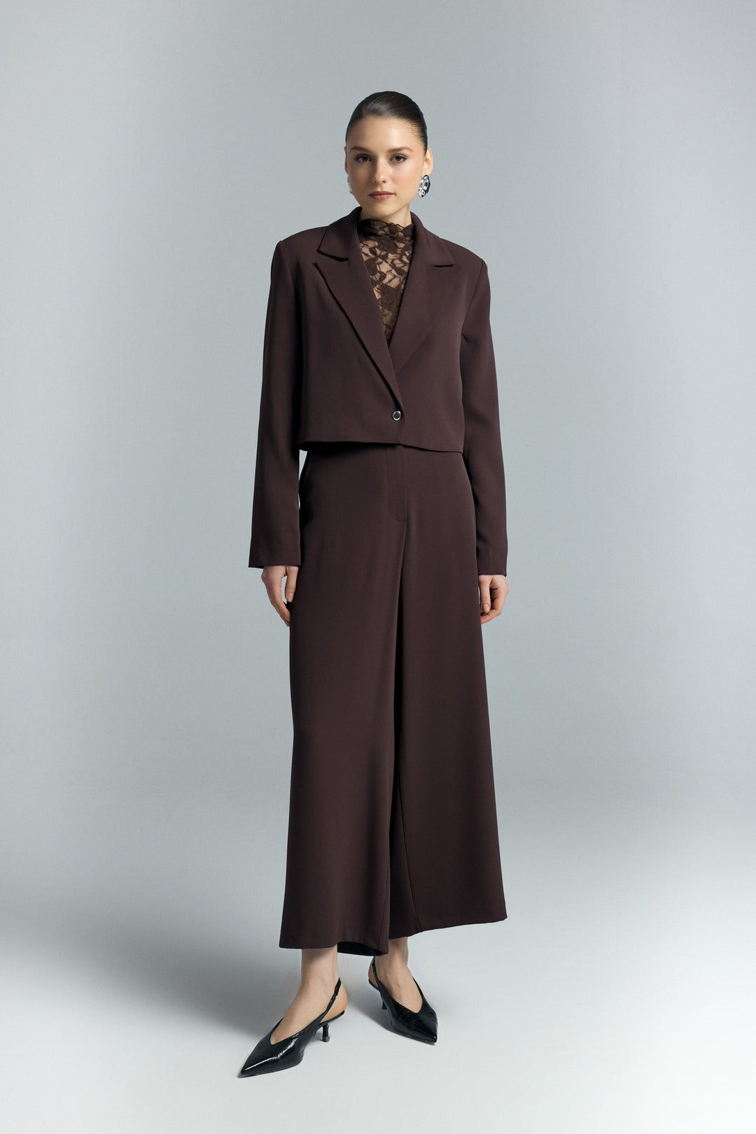 Sateen Pantalon Mari - Marron