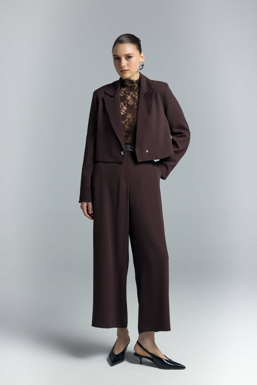 Sateen Pantalon Mari - Marron