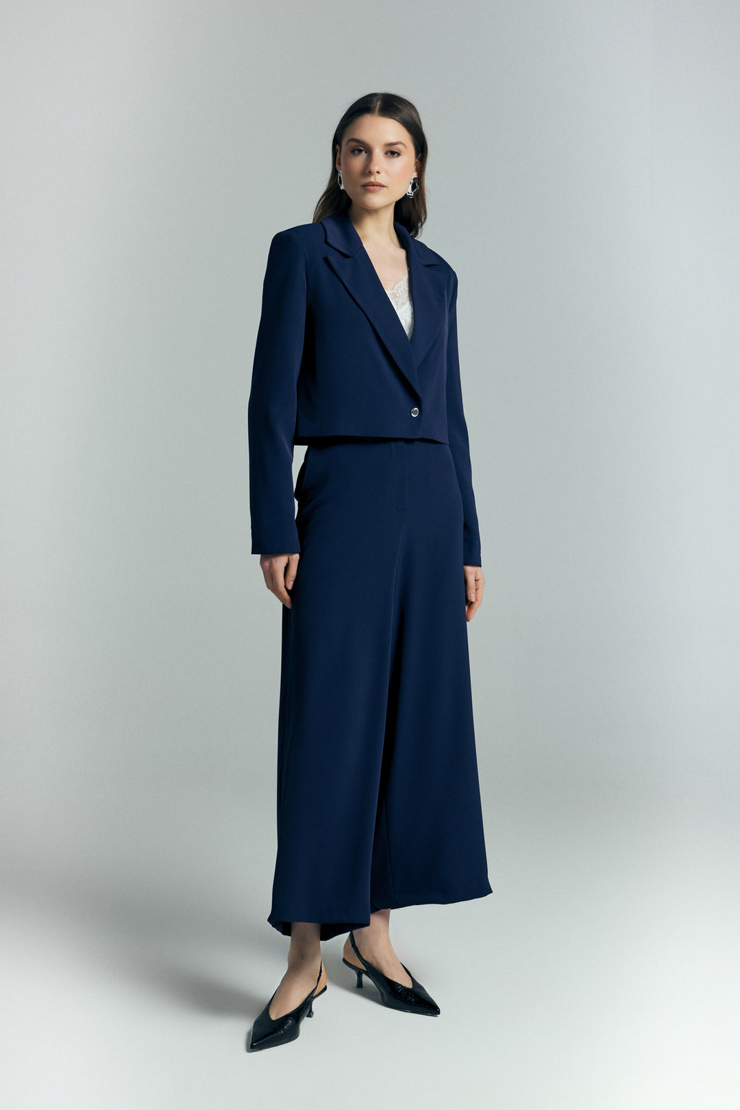 Sateen Pantalon Mari - Bleu marine
