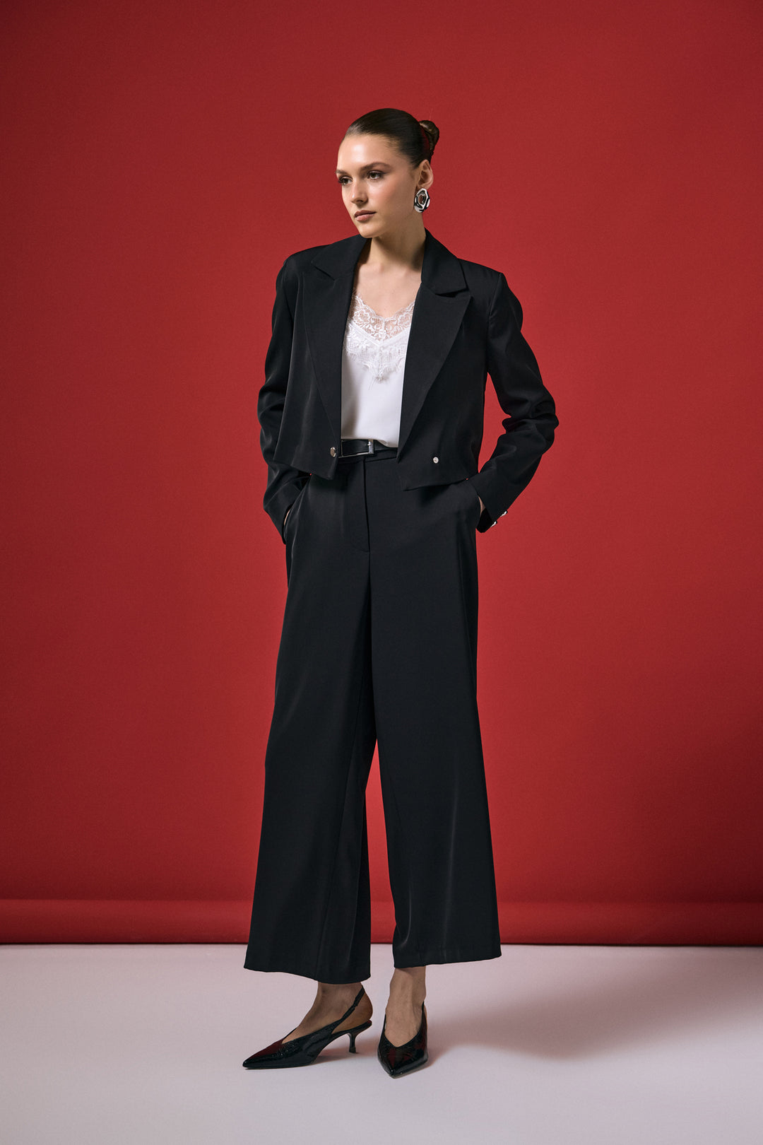 Sateen Pantalon Mari - Noir