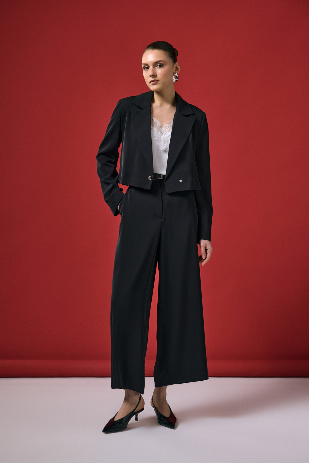 Sateen Pantalon Mari - Noir