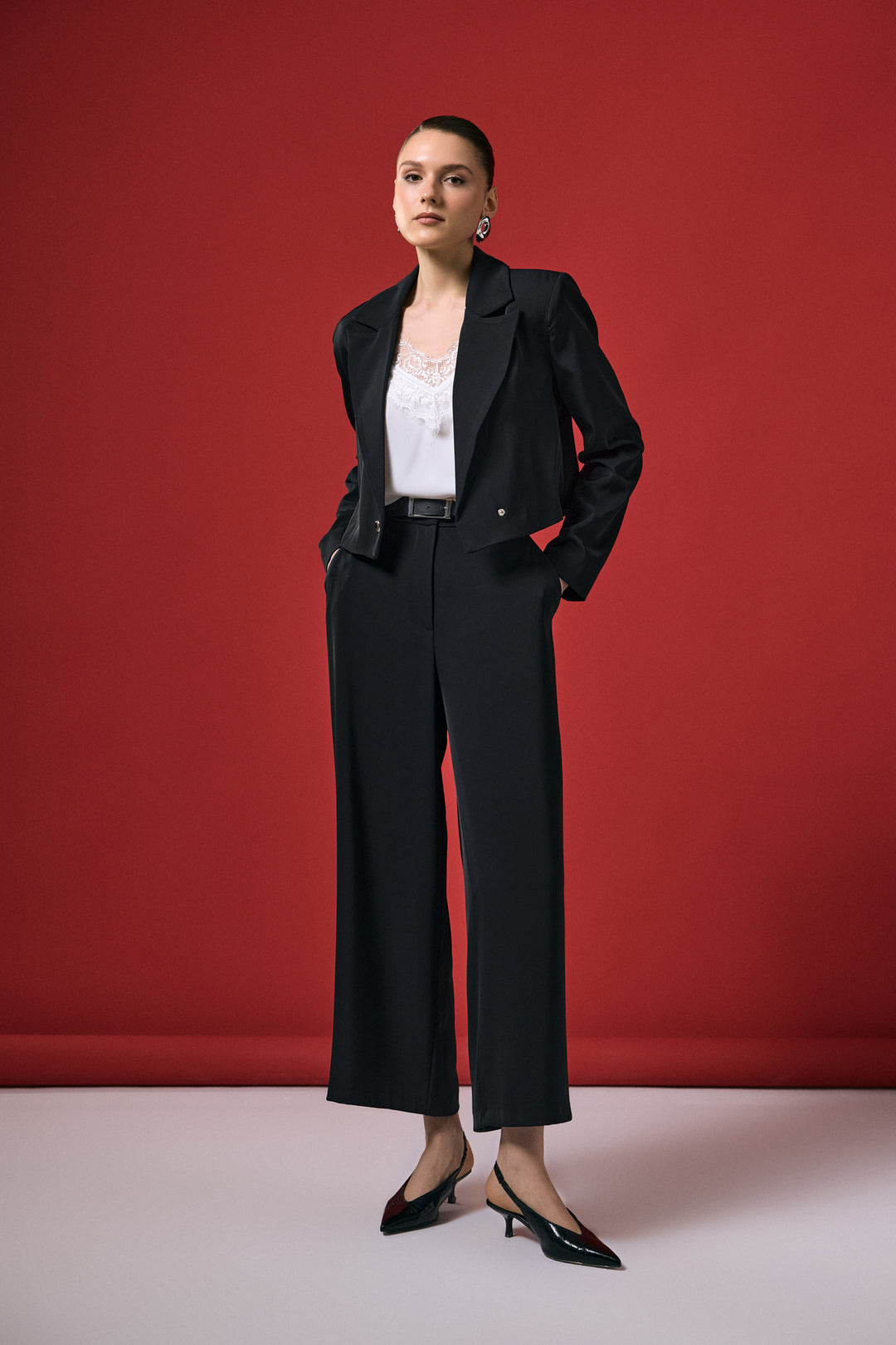 Sateen Pantalon Mari - Noir