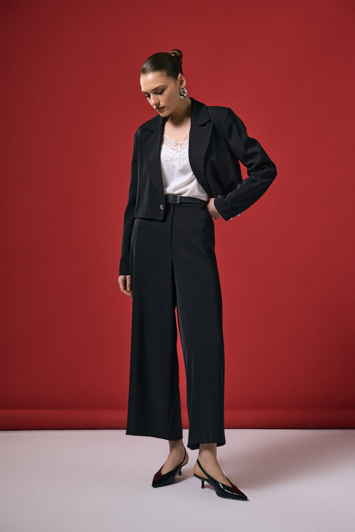 Sateen Pantalon Mari - Noir