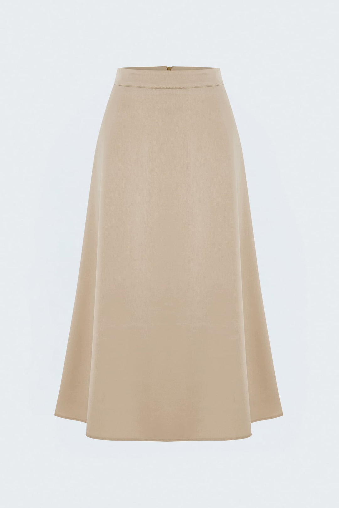 Sateen Jupe Midi Satin - Beige